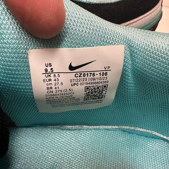 VERY GOOD Nike Air Jordan 1 Low Island Green Teal Tiffany Blue Streetwear US 9.5 main image 11
